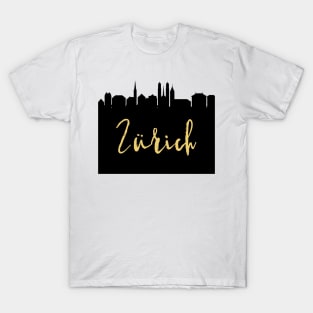 ZURICH SWITZERLAND DESIGNER SILHOUETTE SKYLINE ART T-Shirt